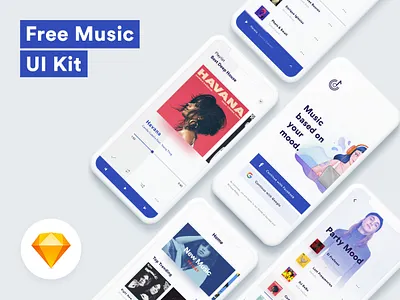 Free Music Ui Kit animation clean design design illustration kit music typography ui ux