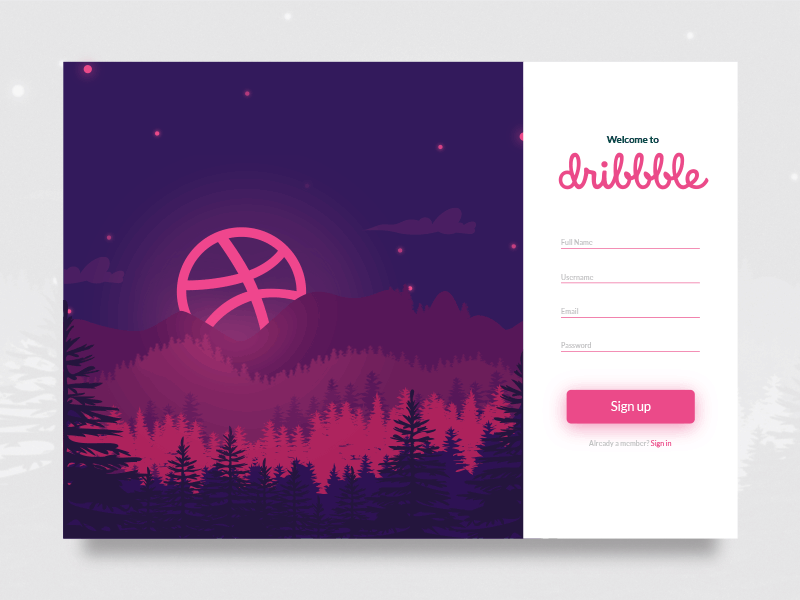 Daily UI Challenge #001 - Sign Up animation daily ui challange dailyui dailyui 001 debut debut shot design first shot hello dribbble illustration log in sign up ui visual design web website