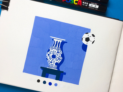 Inktober 2018 - Day 20 - Breakable blue breakable expensive football inktober inktober2018 ming molotow posca vase