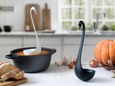 SWANKY \ Floating Ladle balance design floating kickstarter ladle ototo soup swanky