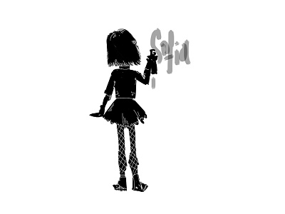 Graffiti Artist black and white digital girl illustration sofia typography