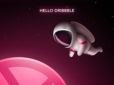 Dribbble art astronaut hello icon ui