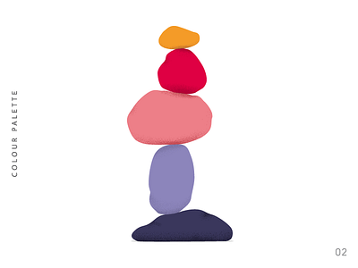 Balanced Colors 02 balance balancing circle color colors colour colour palette design dribbble icon illustration logo palette project purple shadow stone stones summer trajlov