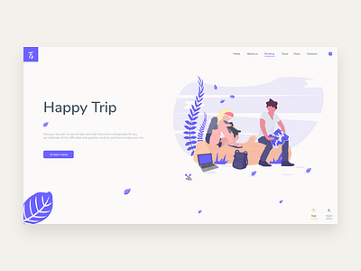 Happy Trip adobexd artboard awesome design cool work design design inspiration digital dribbble graphic design illustration page design travel trends2018 ui design uiux ux design web desig website design