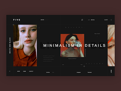 Minimalism dark | Website template abstraction art black branding dark design digital lettering minimalist typography ui ux web website