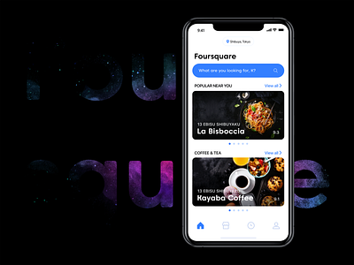 Foursquare /// iOS App Redesign animation app application branding design design app flat gradient icon illustration ios ios design minimal photoshop typography ui ux vector