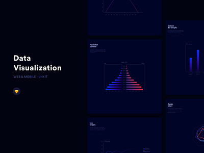 Data Visualization - Dark UI Kit airport blue charts dark data gradiant graphs kit mobile plane portal raff hbb sketch ui ui ux ux web website white yellow