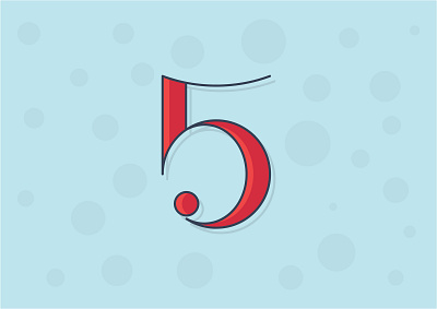 5 design font print typography vector