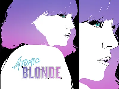 Atomic Blonde adobe art atomic blonde charlize theron digital drawing film gradient illustration james mcavoy lasso movie movie poster photoshop poster poster art