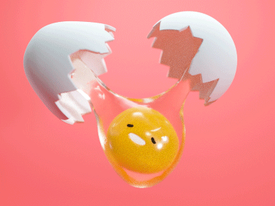 Gudetama 3d animation egg gudetama maxon oculus oculusmedium pink render