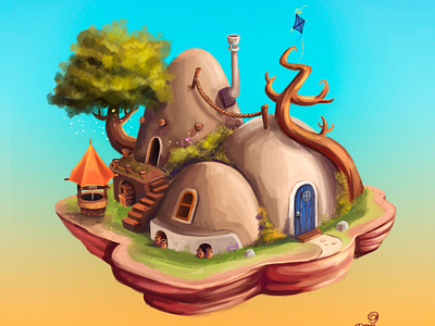 House Desert adobe adobephotoshop animal character cute design digital game game art house house illustration paint