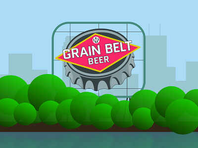 Grain Belt By Day beer design grain belt illustration illustrator landmark minneapolis minnesota sign