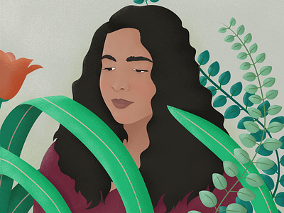 Island Beauty artwork flat girl illustration illustrator photoshop portrait soft texture vector