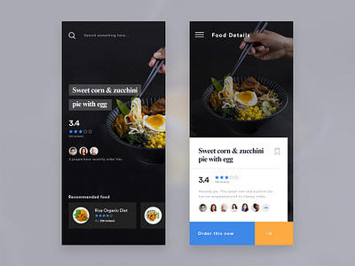 Food App UI Design app best design best designers clean colorful design interaction design iphone 10 iphone x meaning design ui userexperiance userexperiencedesign userinterface ux