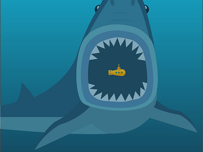 Megalodon design flat illustration vector
