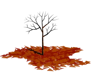 Lonely autumn tree illustration