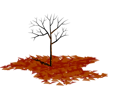 Lonely autumn tree illustration