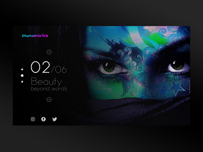 Photoworks landing concept design header interaction interactive typography ui ux web website