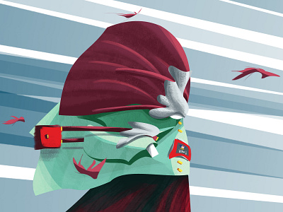 Hair Cloth Wind digital fashion illustration instragram posing