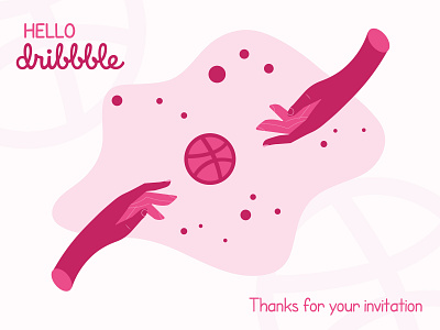 Hello Dribbble dribbble dribbble app dribbble ball dribbble best shot dribbble debut hello hello dribbble illustration invitation invitation design