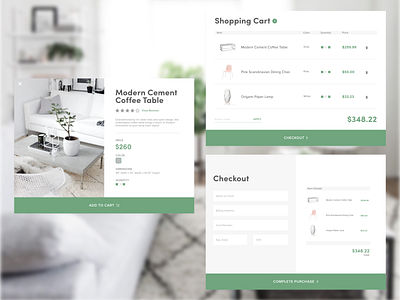 Checkout checkout checkout process dailyui design furniture furniture store green grey modern scandanavian ui ui ux