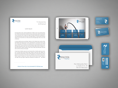 Athletica fitness club branding branding design cards design logo logodesign web design