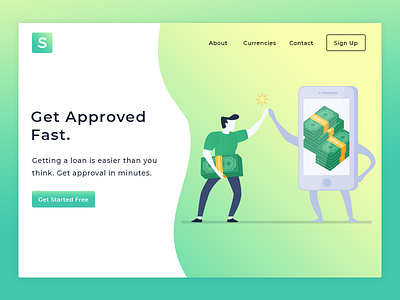 Financial Landing Page design illustration landing landing page typography ui ux vector