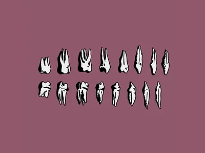 Teeth, Inktober Day 7 creepy digital art drawlloween illustration inktober inktober 2018 ipad pro teeth tooth