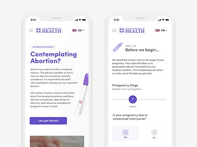 Utah DOH Information Module Mobile Design health healthcare light medic medical minimal mobile ui ux web