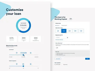 Customize your loan banking business and finance data donut chart financing slider ui