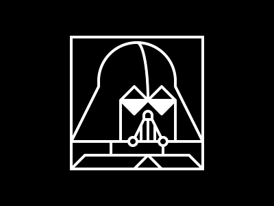 Father art artwork black and white darth vader design disney flat geometric geometry graphic design icon iconography illustration lucasfilm outline portrait shapes star wars vader vector