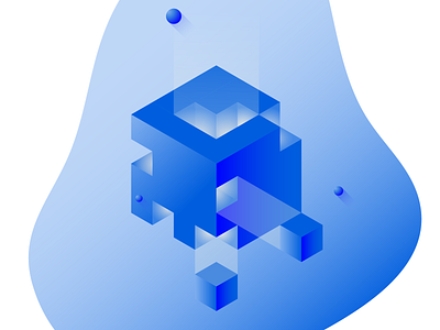 Cube blockchain crypto currency cube vector