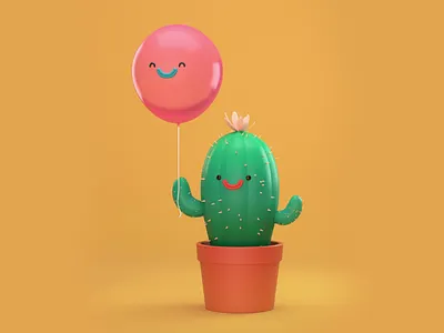 Close, but not too close 3d art 3d character c4d cactus character illustration