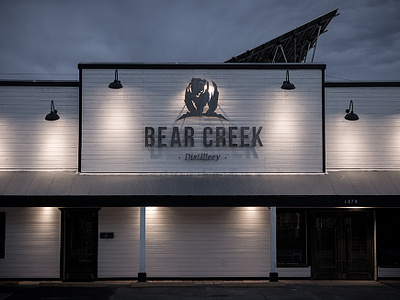 Bear Creek Distillery Brand Identity bear bear creek distillery branding colorado whiskey distillery distillery branding handcrafted hannah purmort logo logo design modern logo package design signage small batch whiskey