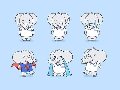 elephant blue cartoon design elephant illustration image design ui