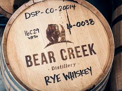 Bear Creek Distillery bear creek distillery bear logo brand identity branding distillery distillery brand hannah purmort illustration logo logo design minimal minimal logo package design small batch typography whiskey whiskey branding