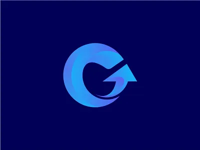 Goup2 blue logo design g graphic icon letter g logo symbol up up g