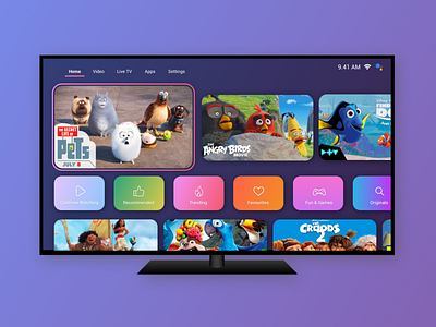 Smart TV - Home screen sketch uidesign uiux