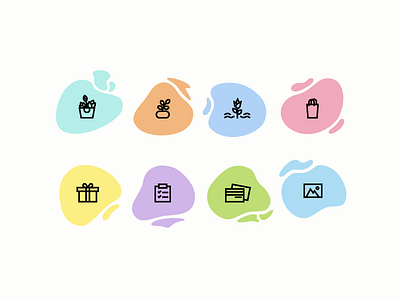 Icon set for the flower shop icons illustration opencart set