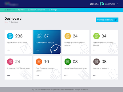 VAT Dashboard dashboard flat design dashboard vat