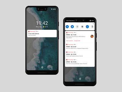 Pesanmang - Notification Panel android ecommerce food marketplace mobile notification center notifications onboarding order