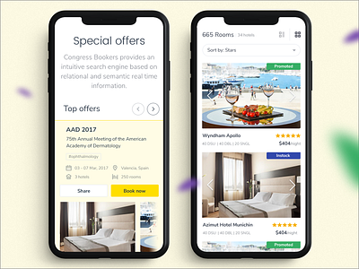 Mobile Special Offers booking hotel landing mobile rating slider sort special offer ui ux web