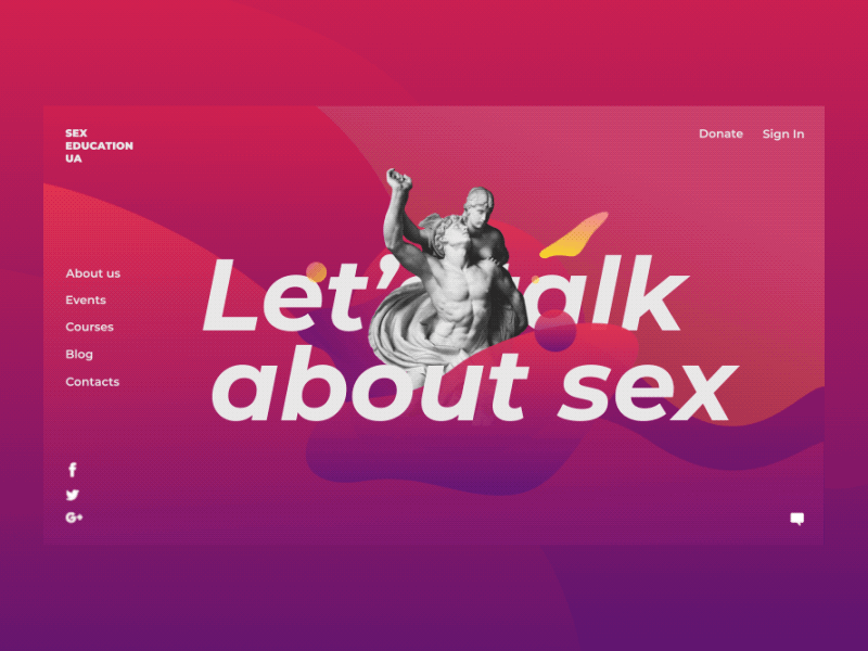 Sex Education UA after effect animation colorful concept design desktop education gif gradien home interaction landing landing page motion sex ui visual