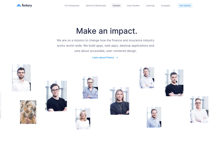 Careers careers finance fintory gif hr minimal photography photos team ui ui ux ui animation website