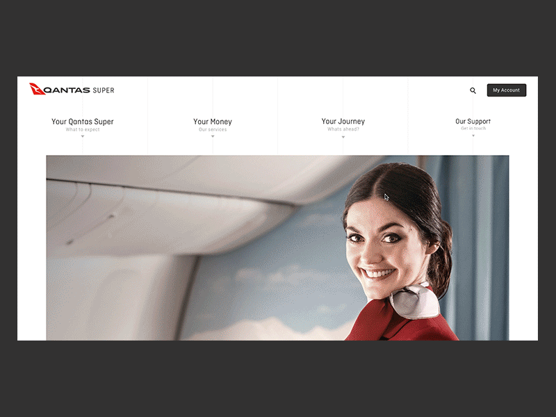 QANTAS Super - Ux Nav / Menu menu nav scroll ux