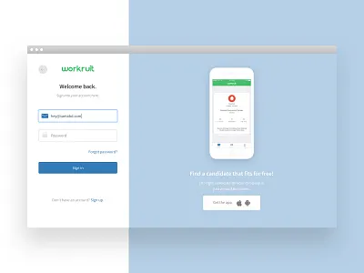 Workruit Platform: Login Page interaction login platform ui ux website