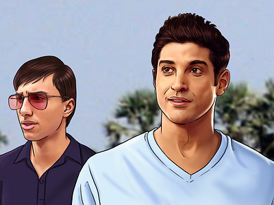 2 Boy animated people artwork illustration art