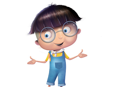 Boy illustration art smiling cartoon kid