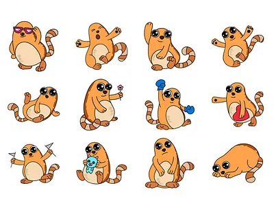 Cute Cat Emoji Set animal cat chat cute dribbble emoji emojiexperts expressions illustration lovable set smileys stickers