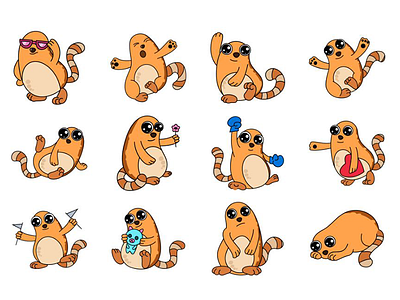 Cute Cat Emoji Set animal cat chat cute dribbble emoji emojiexperts expressions illustration lovable set smileys stickers